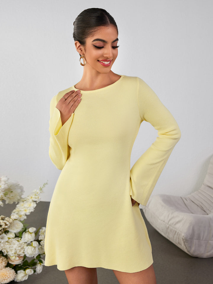 LAELIA Slim Sexy Solid Color Dress