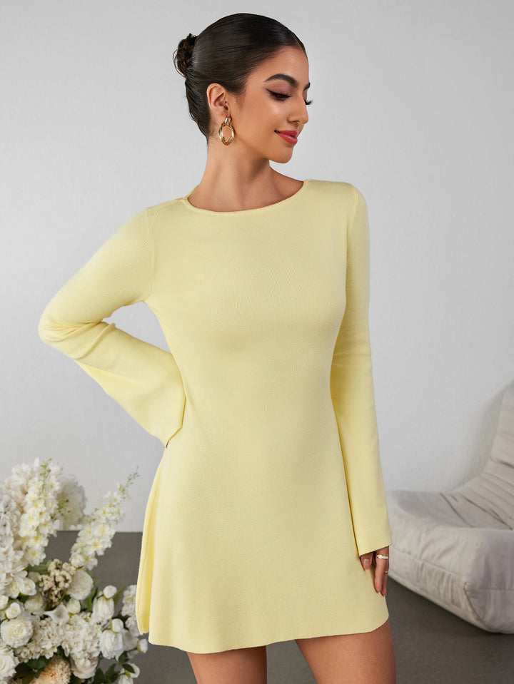 LAELIA Slim Sexy Solid Color Dress