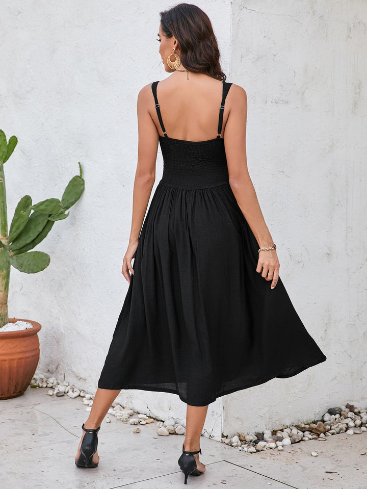 AVEJAI Simple And Fashionable Solid Color Slip Dress