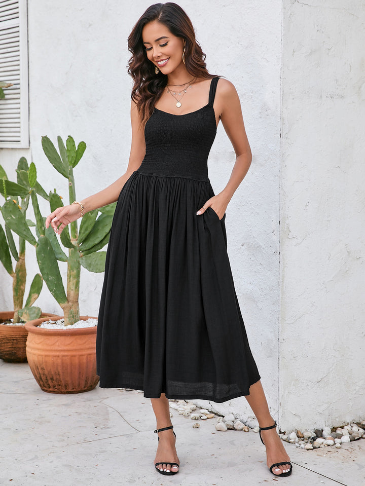 AVEJAI Simple And Fashionable Solid Color Slip Dress