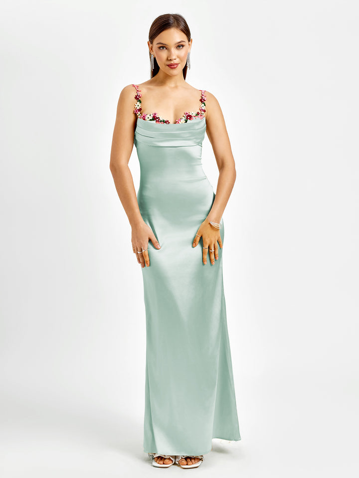 VALSIA Elegance Satin Evening Gown Dress