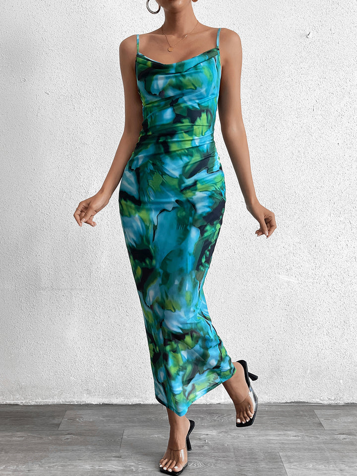 NACY Beach Holiday Print Slip Backless Maxi Dress