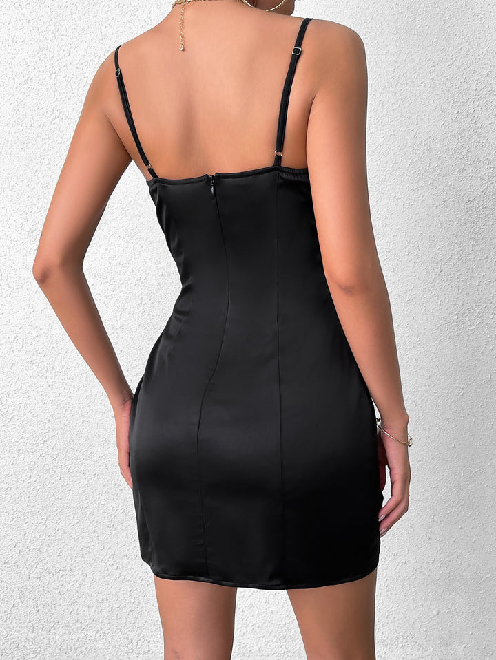 ERICA Sexy Bow-Embellished Sleeveless Backless Slip Bodycon Mini Dress