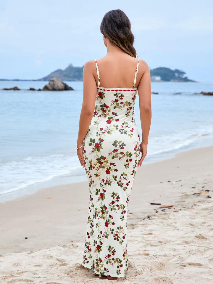 INAAVE Resort Beach Retro Vibe Floral Dress