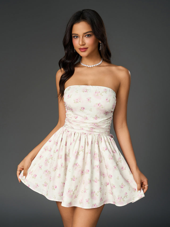 BRIA Sexy Floral Bandeau Mini Dress Courecrop BRIA Sexy Floral Bandeau Mini Dress Courecrop