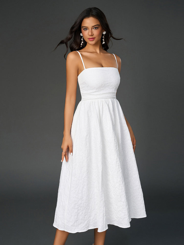 white ruched slip dress Slip Dress White