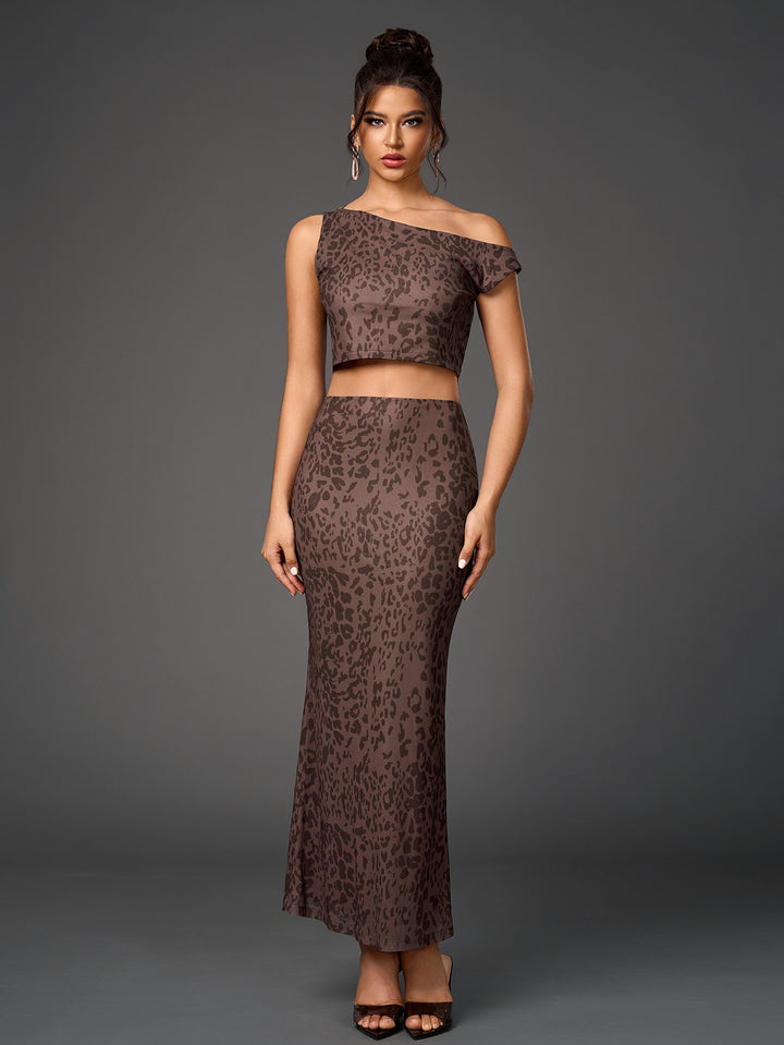 LAJAN Sleeveless Backless Crop Top & Bodycon Skirt