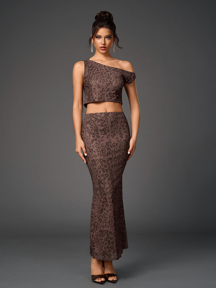 LAJAN Sleeveless Backless Crop Top & Bodycon Skirt