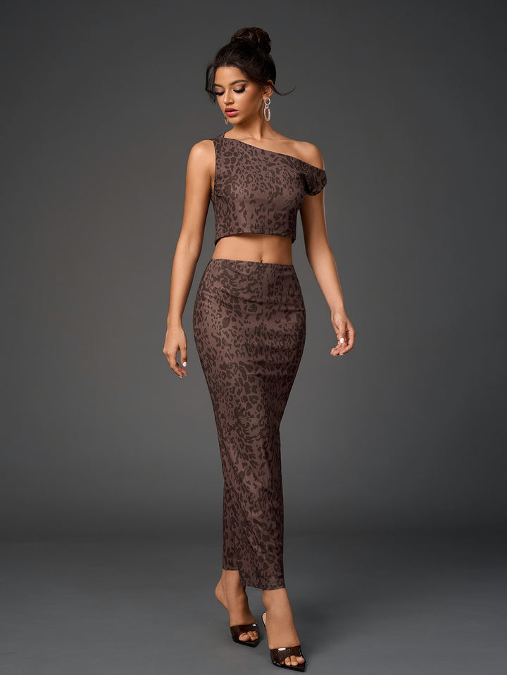 LAJAN Sleeveless Backless Crop Top & Bodycon Skirt