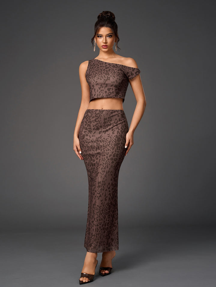 LAJAN Sleeveless Backless Crop Top & Bodycon Skirt