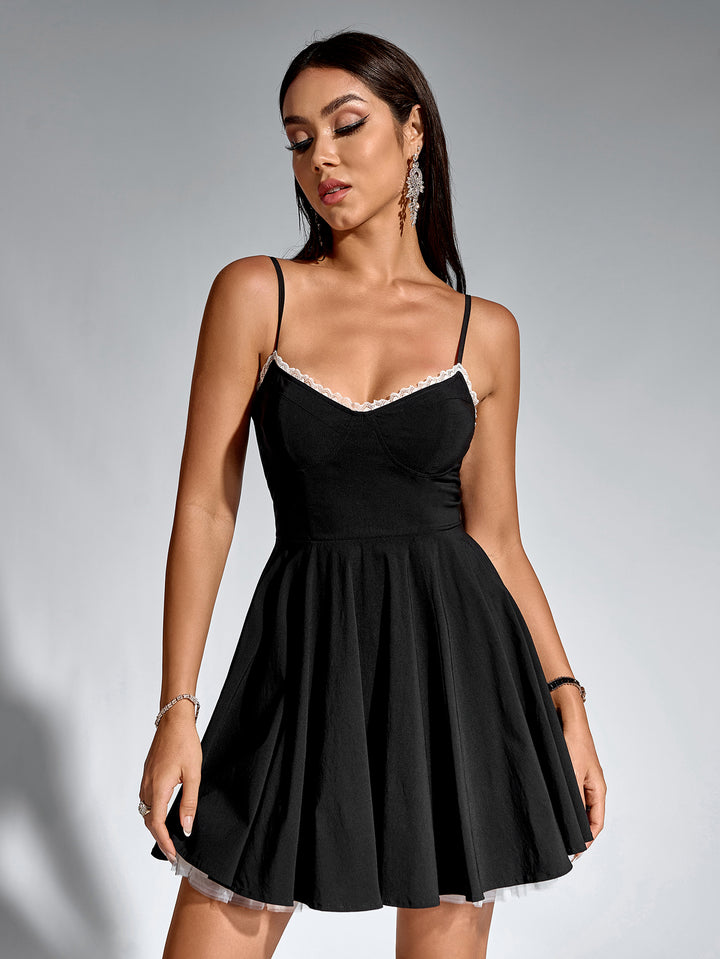 APOLLINE Sexy Sleeveless Backless Ruched Slip Mini Dress