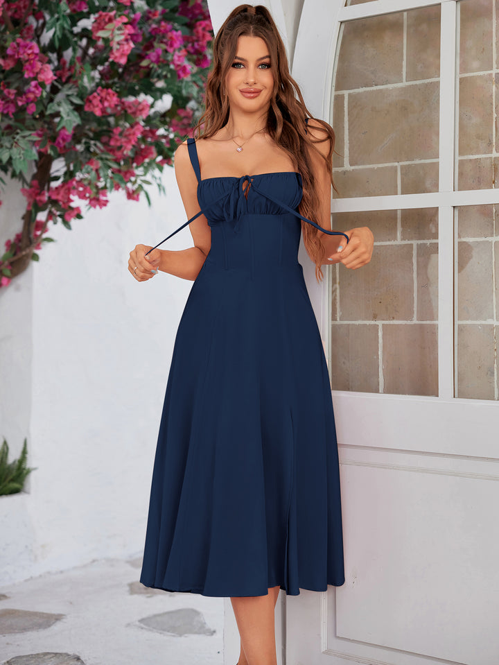 corset sun dress 'Kelly' White Corset Midi Sundress