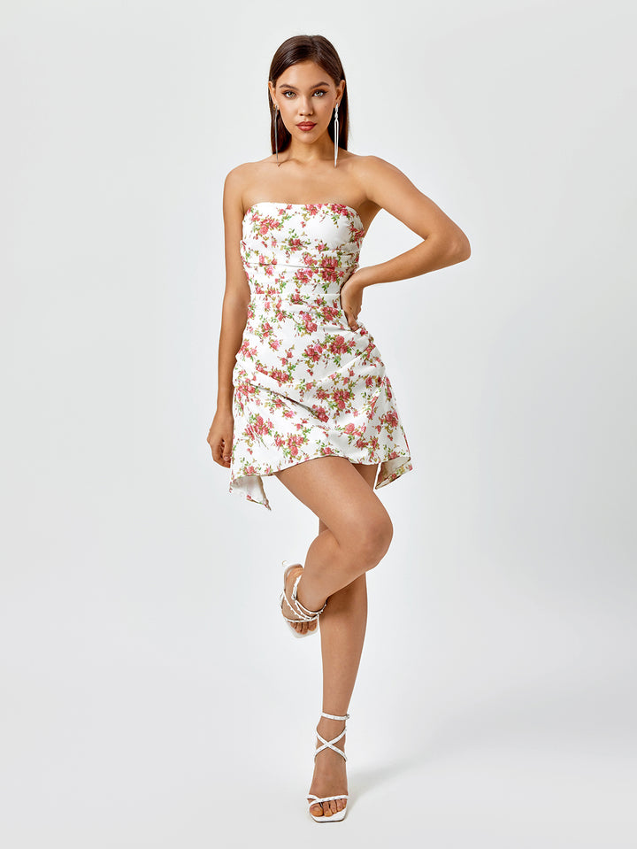 NOELLE Floral Print Tube Dress