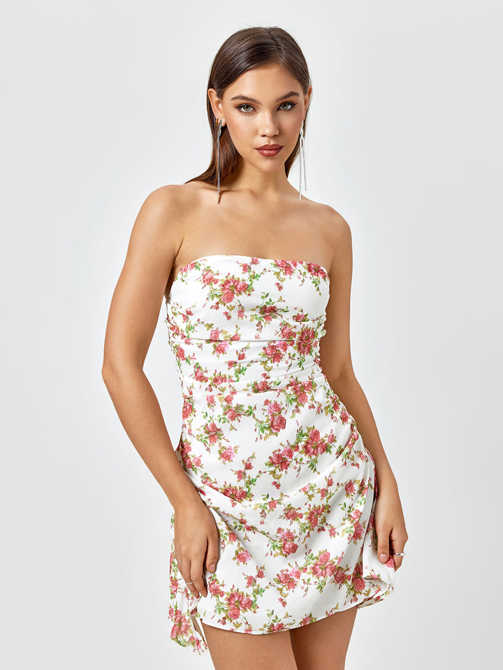 NOELLE Floral Print Tube Dress