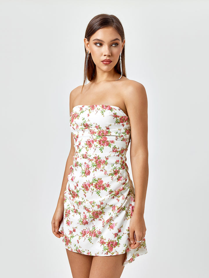 NOELLE Floral Print Tube Dress