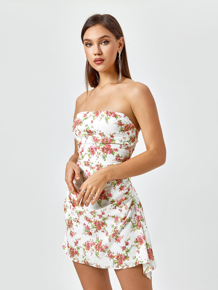 NOELLE Floral Print Tube Dress