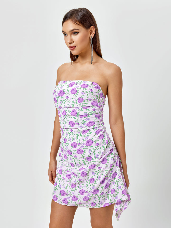 NOELLE Floral Print Tube Dress