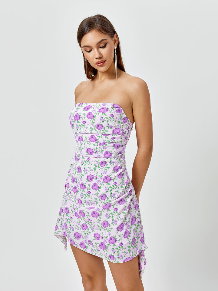 NOELLE Floral Print Tube Dress