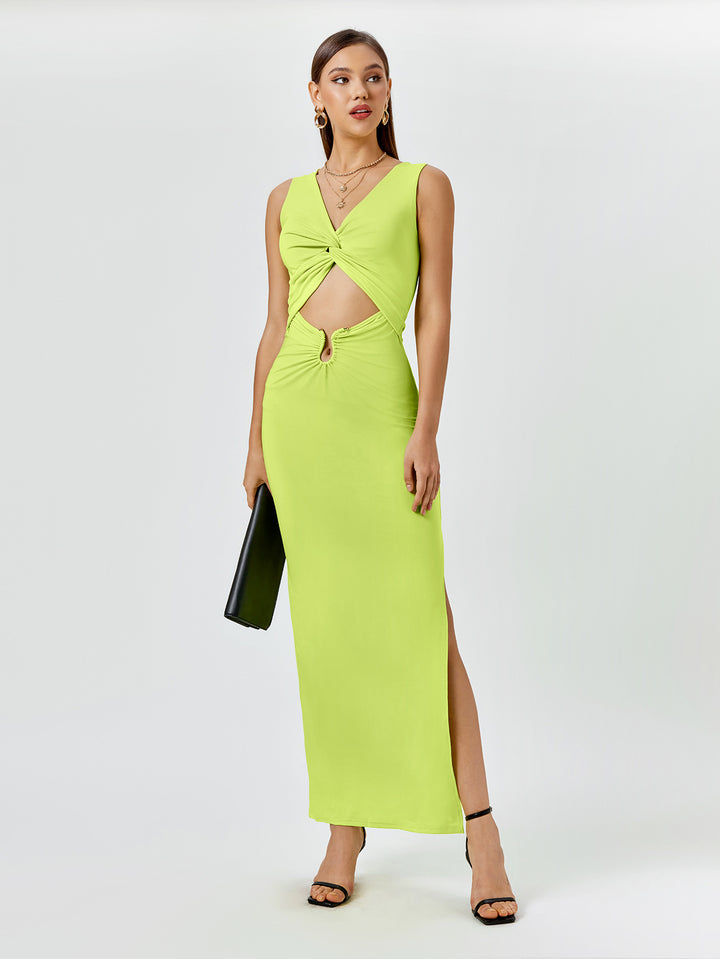 NAJAN Twist Front Maxi Dress