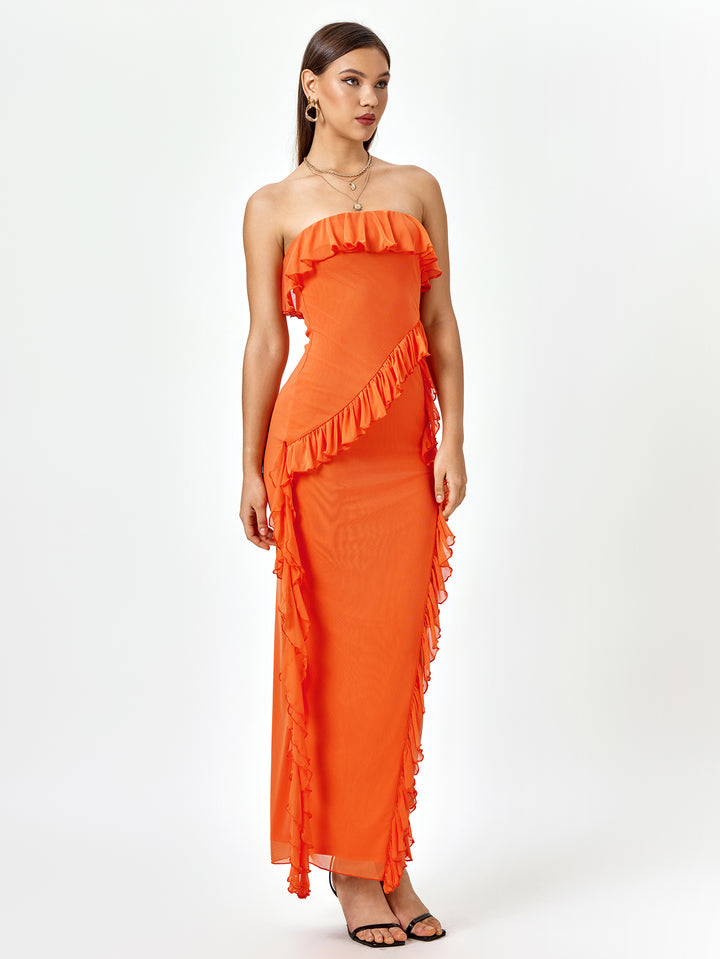 ARCVE Sunset Flamenco Ruffle Dress