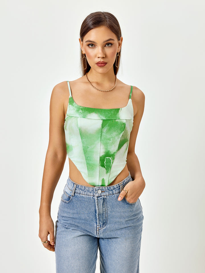 ANASEL Verdant Vibes Watercolor Crop Top