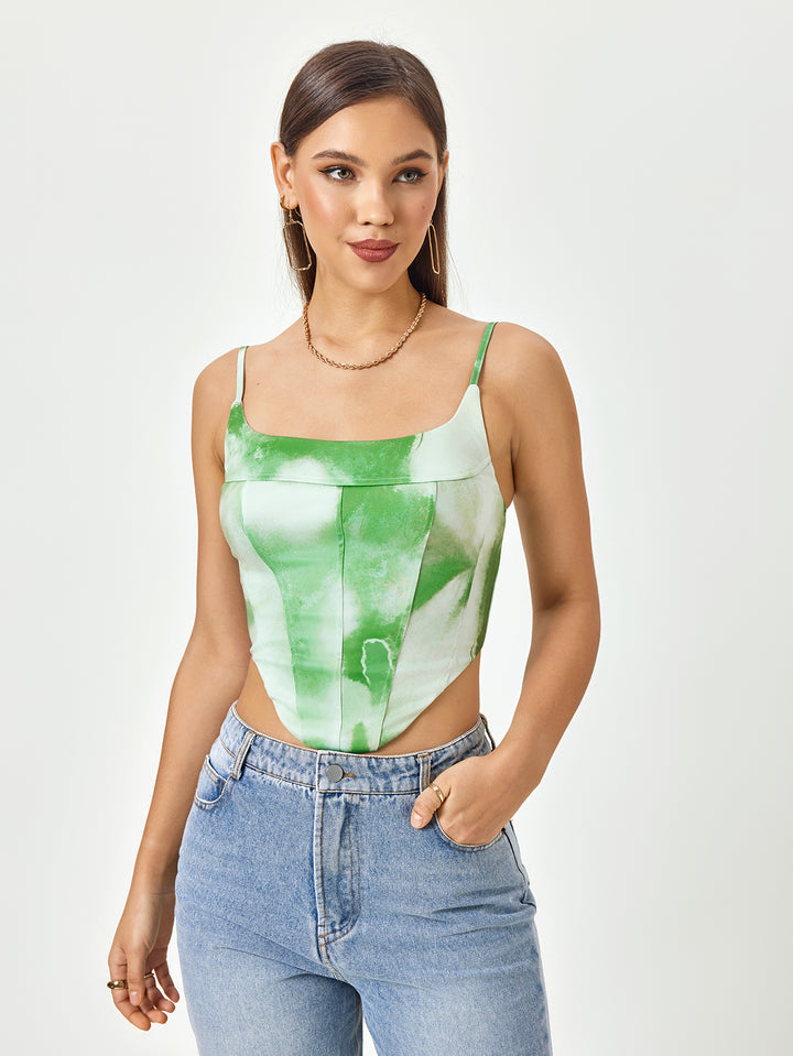 ANASEL Verdant Vibes Watercolor Crop Top