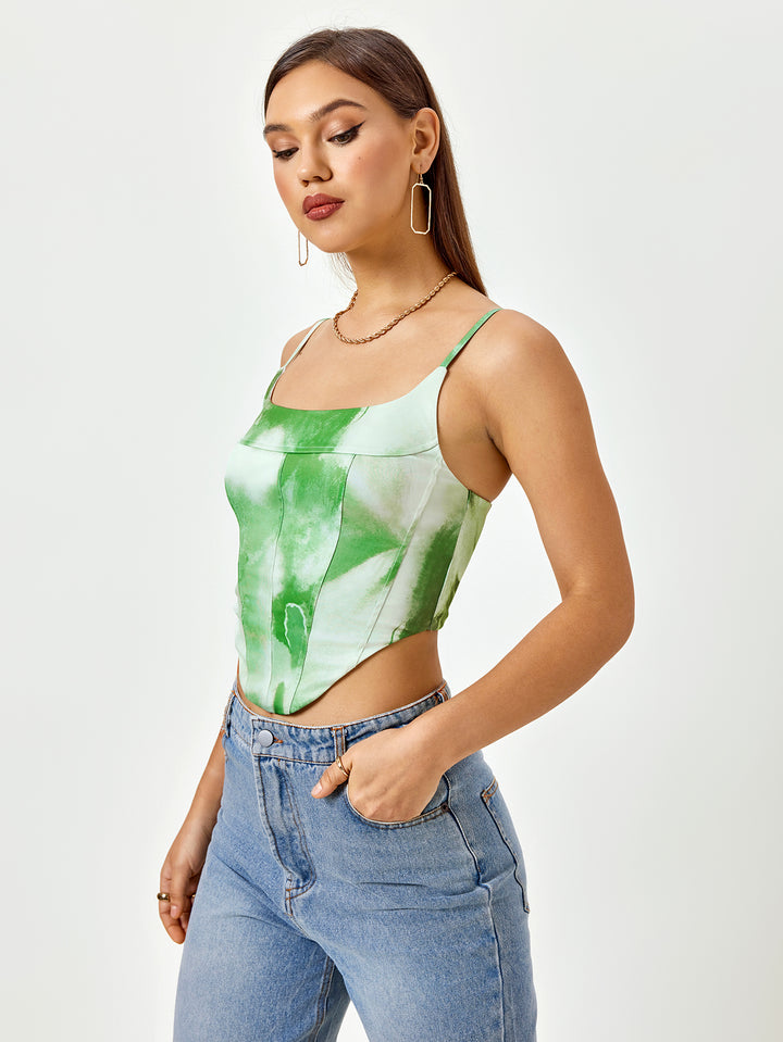 ANASEL Verdant Vibes Watercolor Crop Top