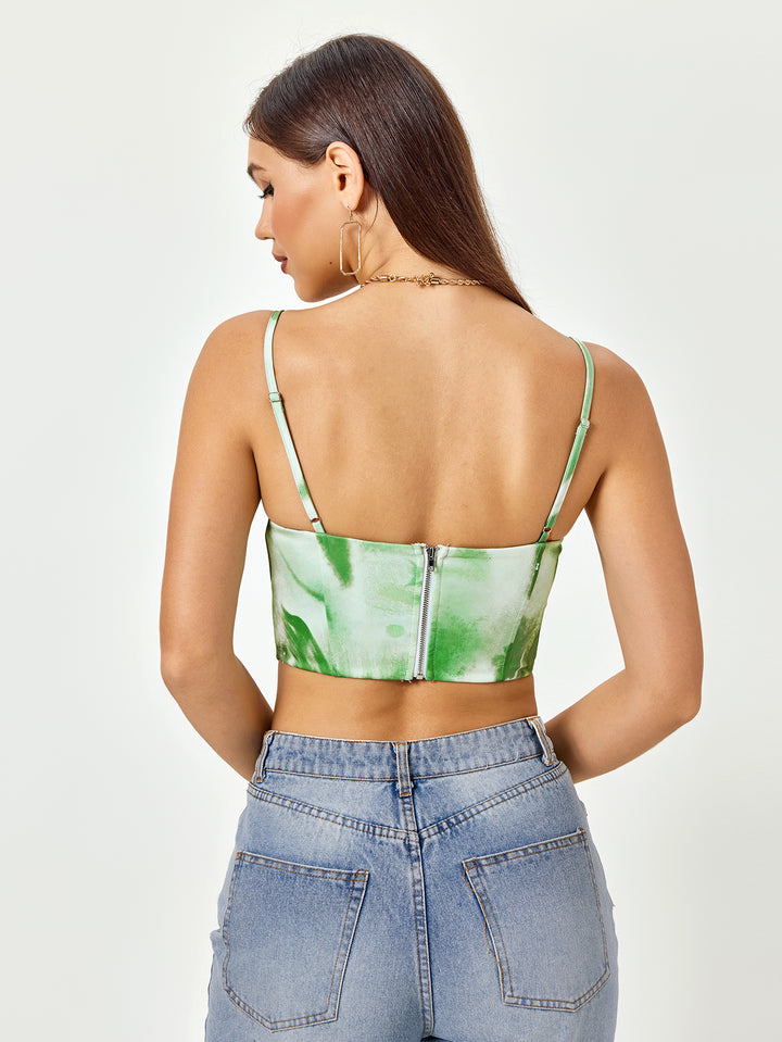 ANASEL Verdant Vibes Watercolor Crop Top