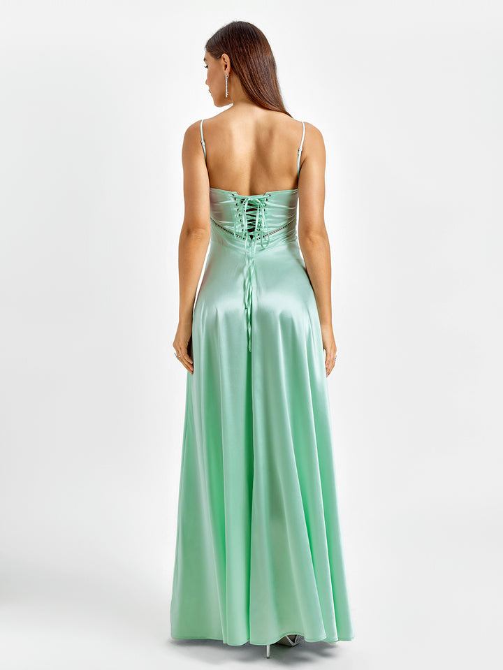 DARRCY A-Line Satin Gown Dress