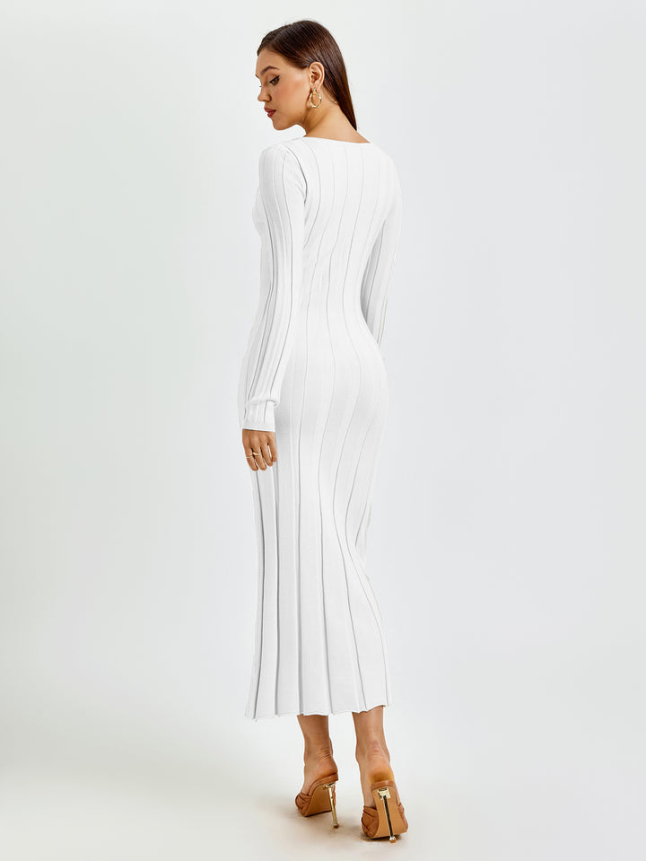 AINCELIA Ribbed Knit Midi Dress