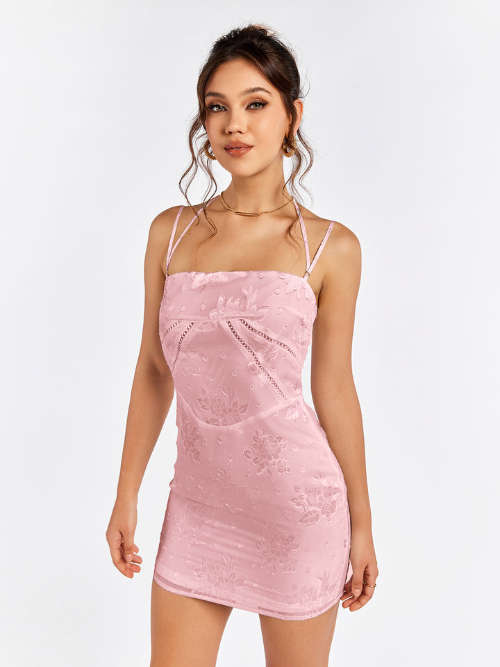 VEEL Embroidered Mini Dress