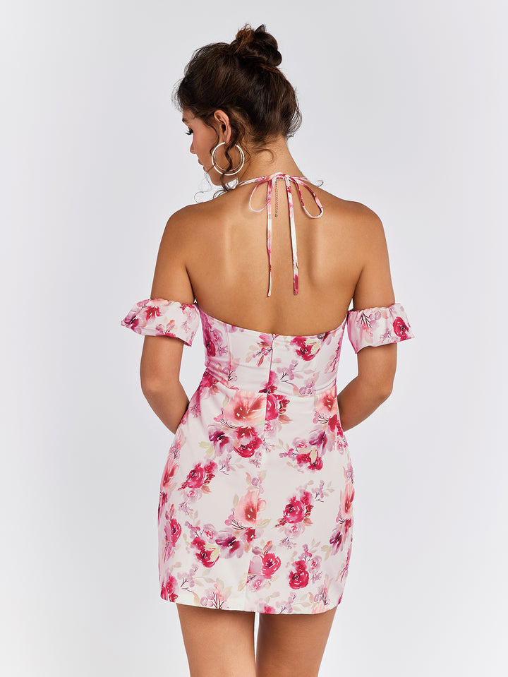 LEAELIA Off-Shoulder Floral Mini Dress