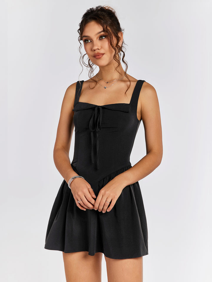 CELIADARA Tie-Front Skater Dress