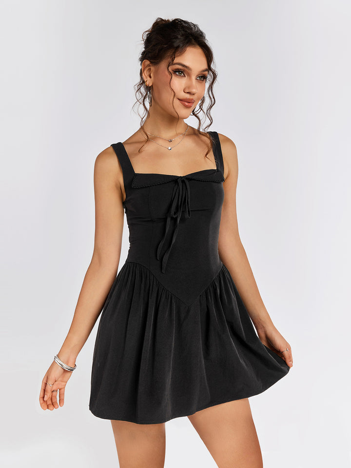 CELIADARA Tie-Front Skater Dress