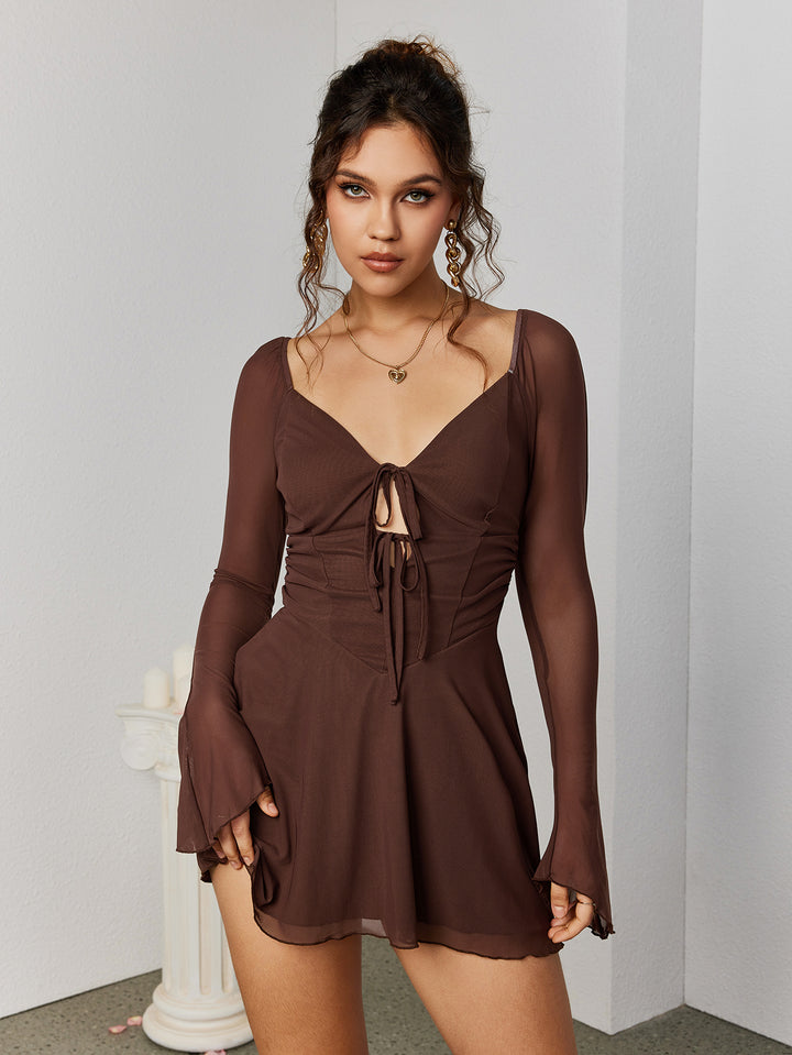CYAVE Long-Sleeve Skater Dress, Black / XS