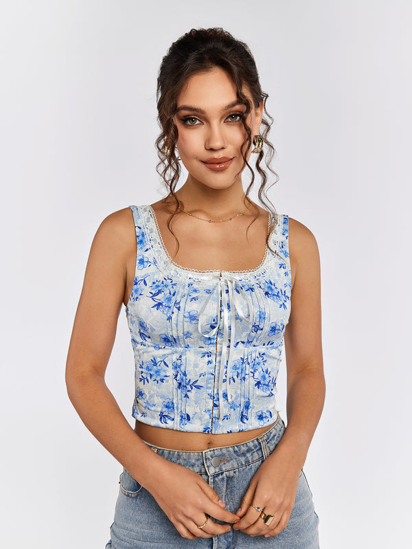 VELA Lace-Up Corset Top