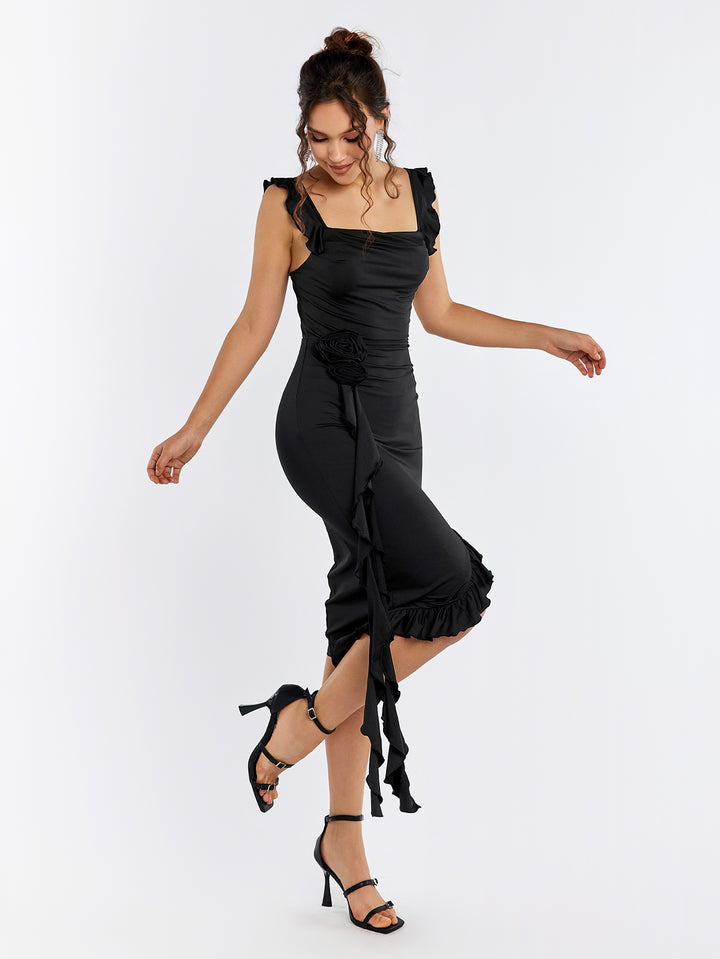 INAVAL Ruffle Cascade Dress