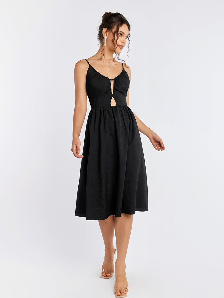 VEELIA Keyhole Midi Dress