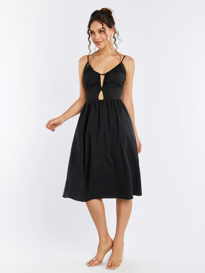 VEELIA Keyhole Midi Dress