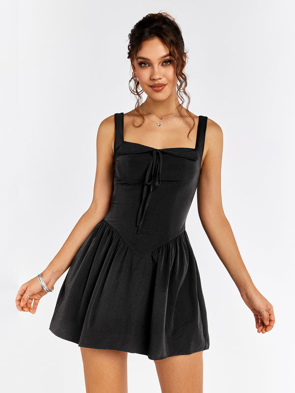 CELIADARA Tie-Front Skater Dress