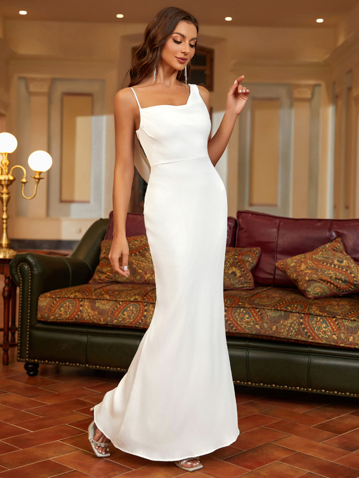 ELAINA One-Shoulder Sheath Gown Dress