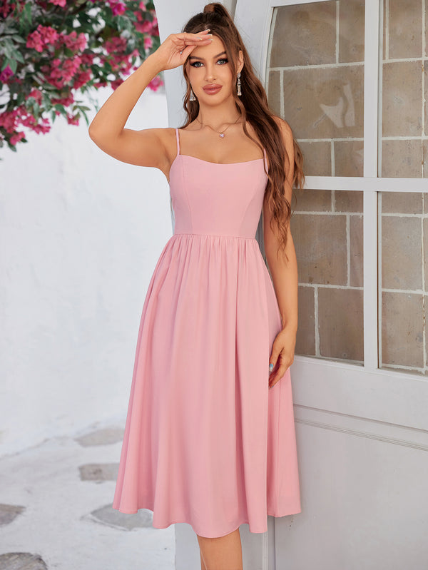 HARPER Backless Flowy Midi Dress