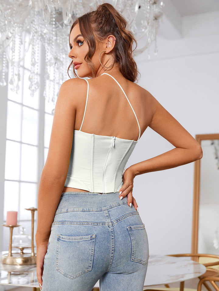 CORA One Shoulder Asymmetrical Hem Mesh Top