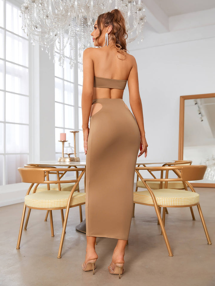 ALEXA Sleeveless Cut Out Long Bodycon Dress